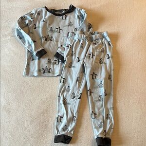 Unisex Burt’s Bees Toddler Pajamas - Blue Penguin Size 4T